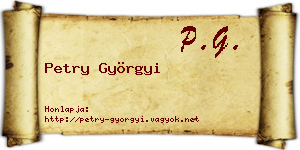 Petry Györgyi névjegykártya